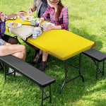 Yellow Coconut Pattern Print Picnic Table Cover