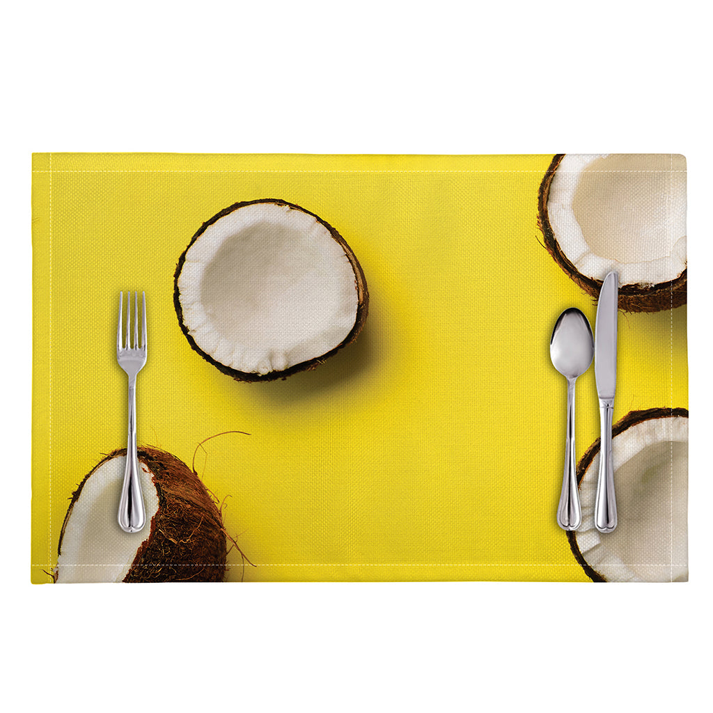 Yellow Coconut Pattern Print Placemat