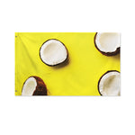 Yellow Coconut Pattern Print Polyester Flag