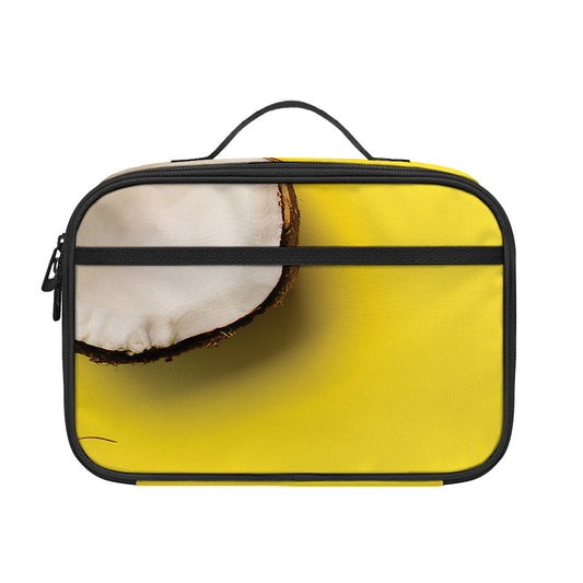 Yellow Coconut Pattern Print Portable Lunch Bag