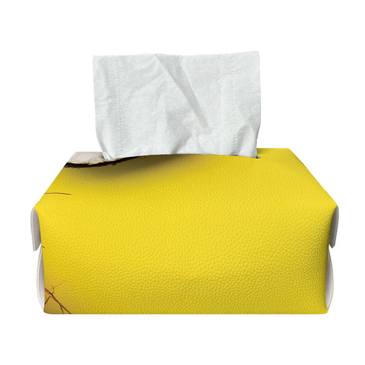 Yellow Coconut Pattern Print Rectangle Tissue Box Cover