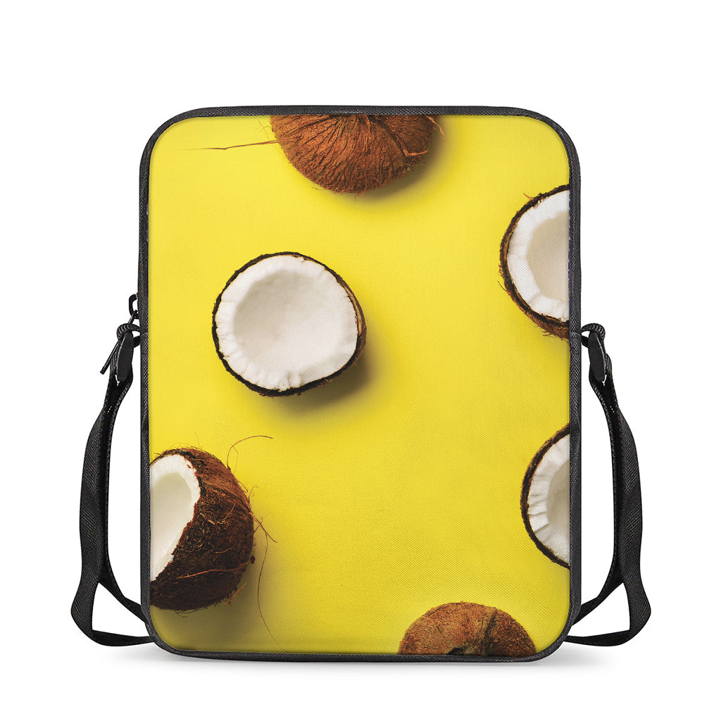 Yellow Coconut Pattern Print Rectangular Crossbody Bag