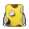 Yellow Coconut Pattern Print Rectangular Crossbody Bag