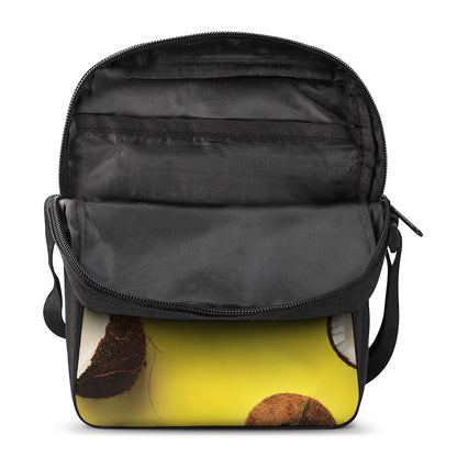 Yellow Coconut Pattern Print Rectangular Crossbody Bag