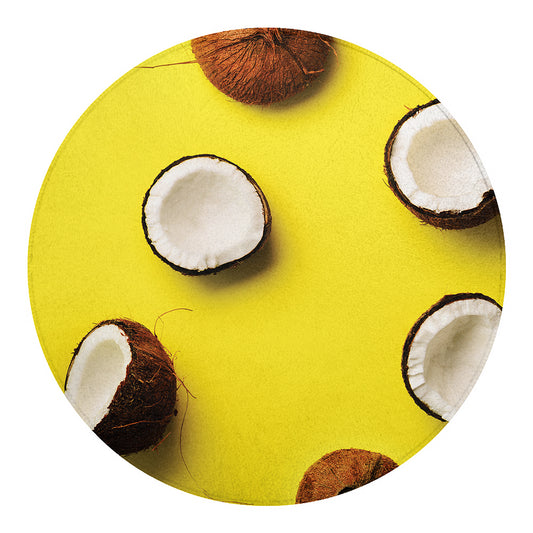 Yellow Coconut Pattern Print Round Blanket
