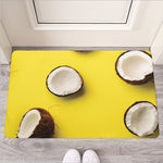 Yellow Coconut Pattern Print Rubber Doormat