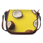 Yellow Coconut Pattern Print Saddle Bag