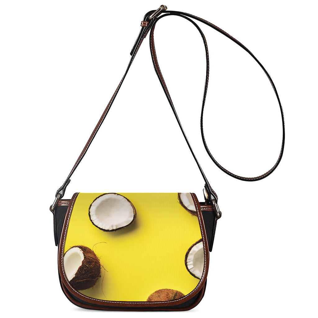 Yellow Coconut Pattern Print Saddle Bag