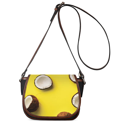 Yellow Coconut Pattern Print Saddle Bag