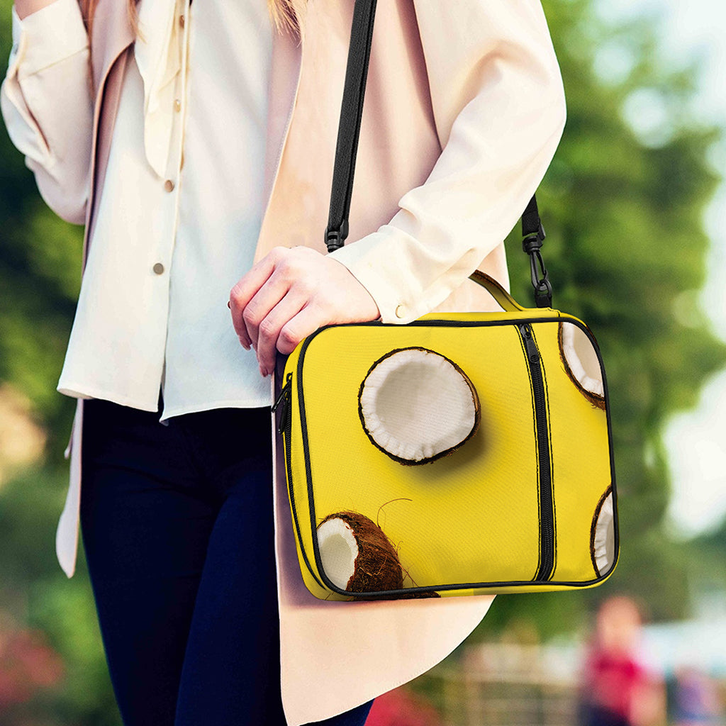 Yellow Coconut Pattern Print Shoulder Strap Bible Bag