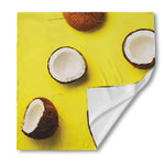 Yellow Coconut Pattern Print Silk Bandana