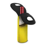 Yellow Coconut Pattern Print Single Neoprene Wine Tote