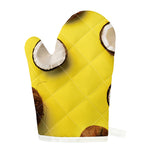 Yellow Coconut Pattern Print Single Oven Mitt