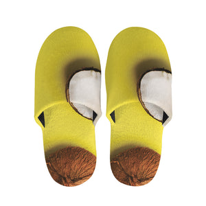 Yellow Coconut Pattern Print Slippers