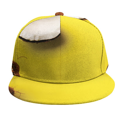 Yellow Coconut Pattern Print Snapback Cap