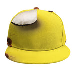 Yellow Coconut Pattern Print Snapback Cap