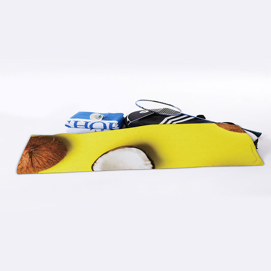 Yellow Coconut Pattern Print Sports Towel