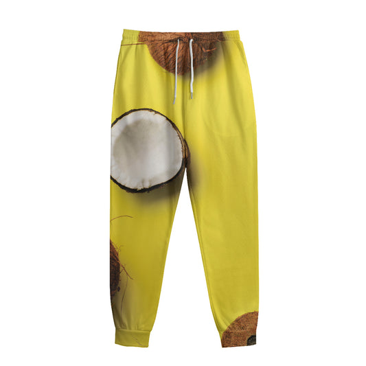 Yellow Coconut Pattern Print Sweatpants