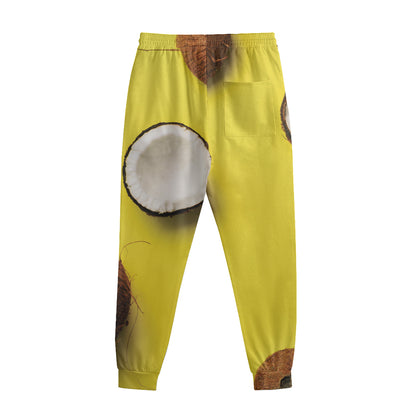 Yellow Coconut Pattern Print Sweatpants