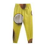 Yellow Coconut Pattern Print Sweatpants