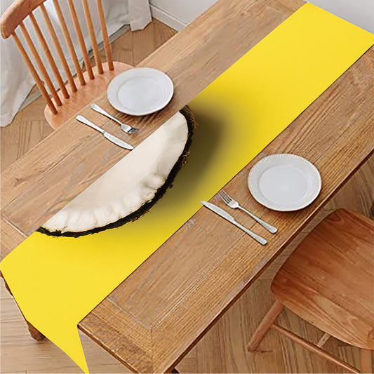 Yellow Coconut Pattern Print Table Runner