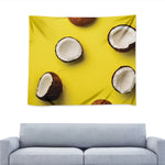 Yellow Coconut Pattern Print Tapestry