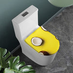 Yellow Coconut Pattern Print Toilet Lid Cover