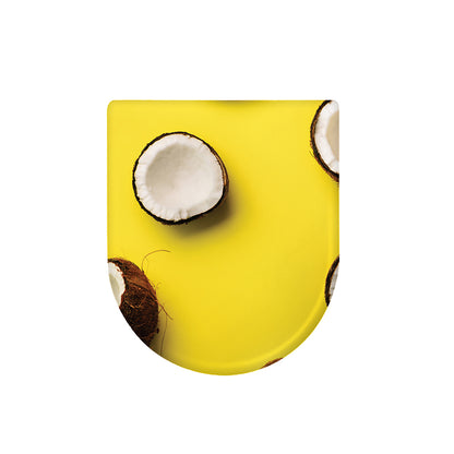 Yellow Coconut Pattern Print Toilet Lid Cover