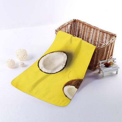 Yellow Coconut Pattern Print Towel