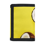 Yellow Coconut Pattern Print Trifold Wallet