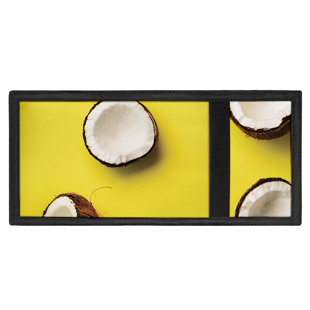 Yellow Coconut Pattern Print Trifold Wallet