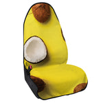 Yellow Coconut Pattern Print Waterproof Car Seat Cover