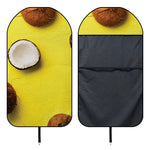 Yellow Coconut Pattern Print Waterproof Car Seat Cover