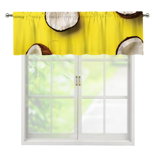 Yellow Coconut Pattern Print Window Valance