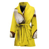 Yellow Coconut Pattern Print Women's Bathrobe