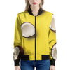 Yellow Coconut Pattern Print Women's Bomber Jacket