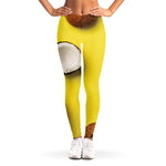 Yellow Coconut Pattern Print Women's Leggings