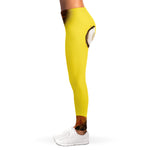 Yellow Coconut Pattern Print Women's Leggings