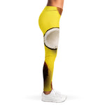 Yellow Coconut Pattern Print Women's Leggings