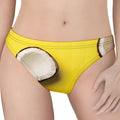 Yellow Coconut Pattern Print Women's Thong
