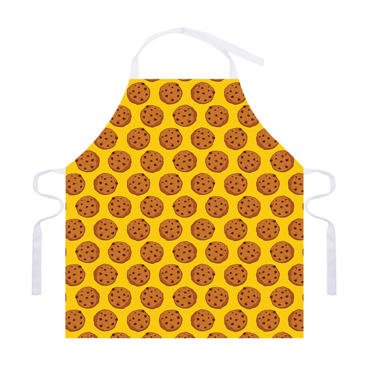 Yellow Cookie Pattern Print Adjustable Apron