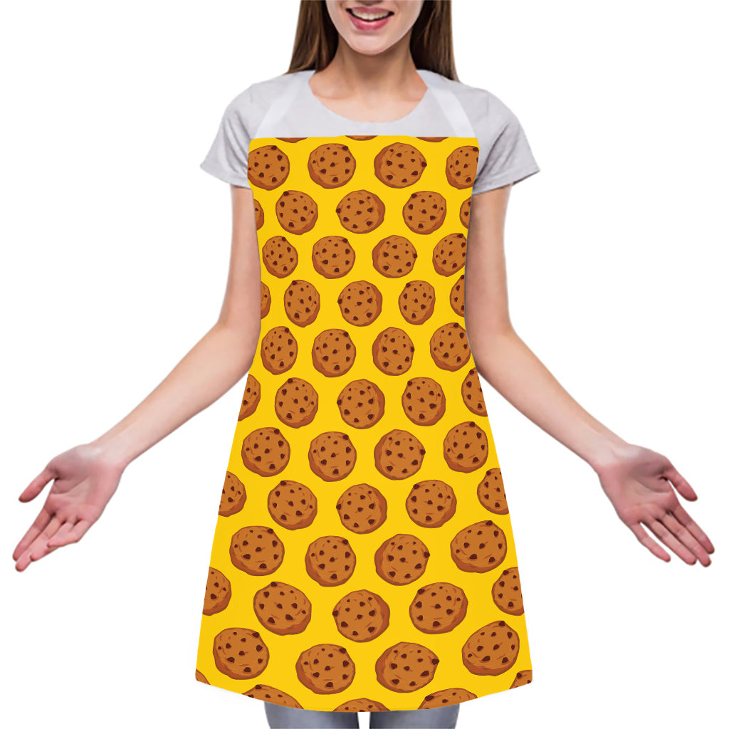 Yellow Cookie Pattern Print Adjustable Apron
