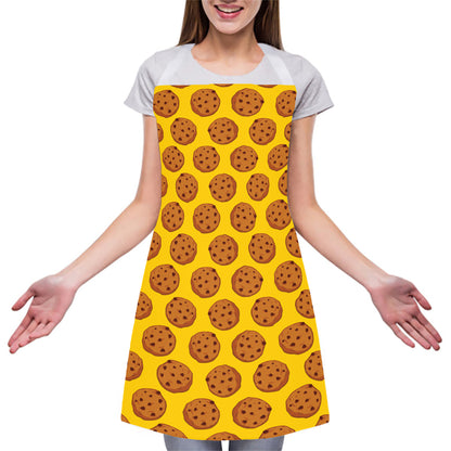 Yellow Cookie Pattern Print Adjustable Apron