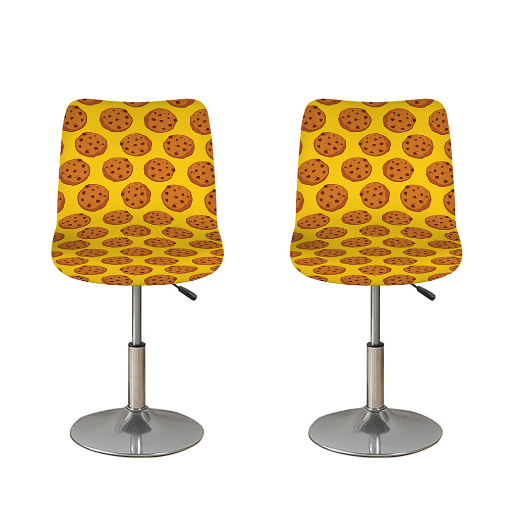 Yellow Cookie Pattern Print Bar Stool Covers