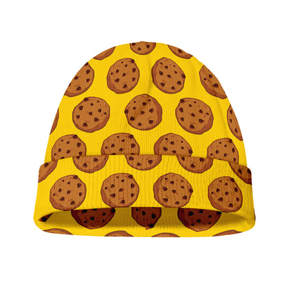 Yellow Cookie Pattern Print Beanie