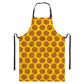 Yellow Cookie Pattern Print Bib Apron With Pocket
