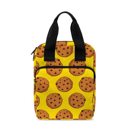 Yellow Cookie Pattern Print Bible Tote Bag