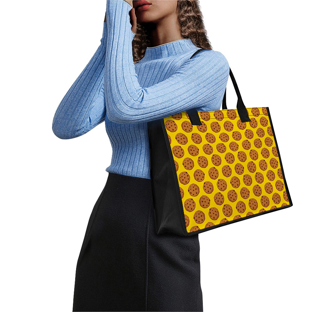 Yellow Cookie Pattern Print Canvas Tote Bag