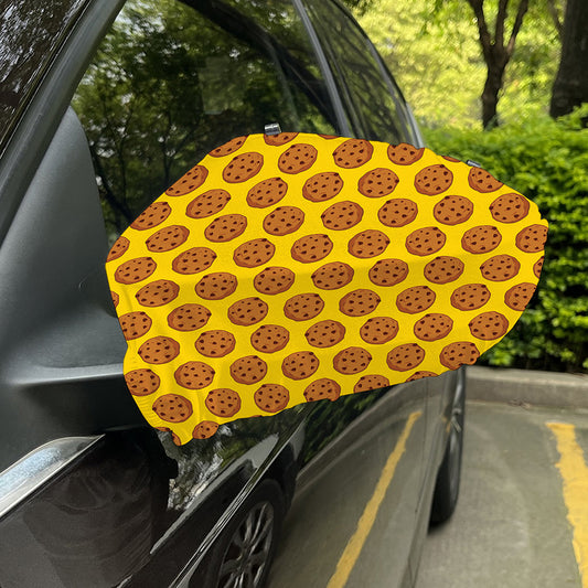 Yellow Cookie Pattern Print Car Side Mirror Covers