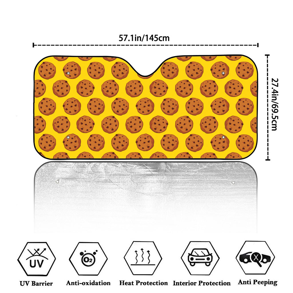 Yellow Cookie Pattern Print Car Windshield Sun Shade